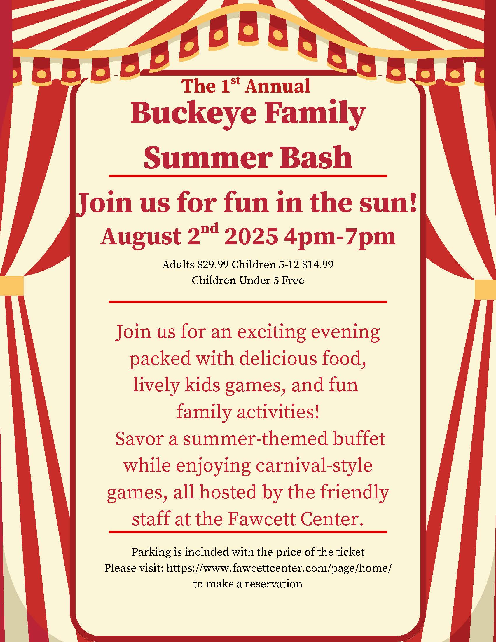 2025 Buckeye Family Summer Bash Informational Image